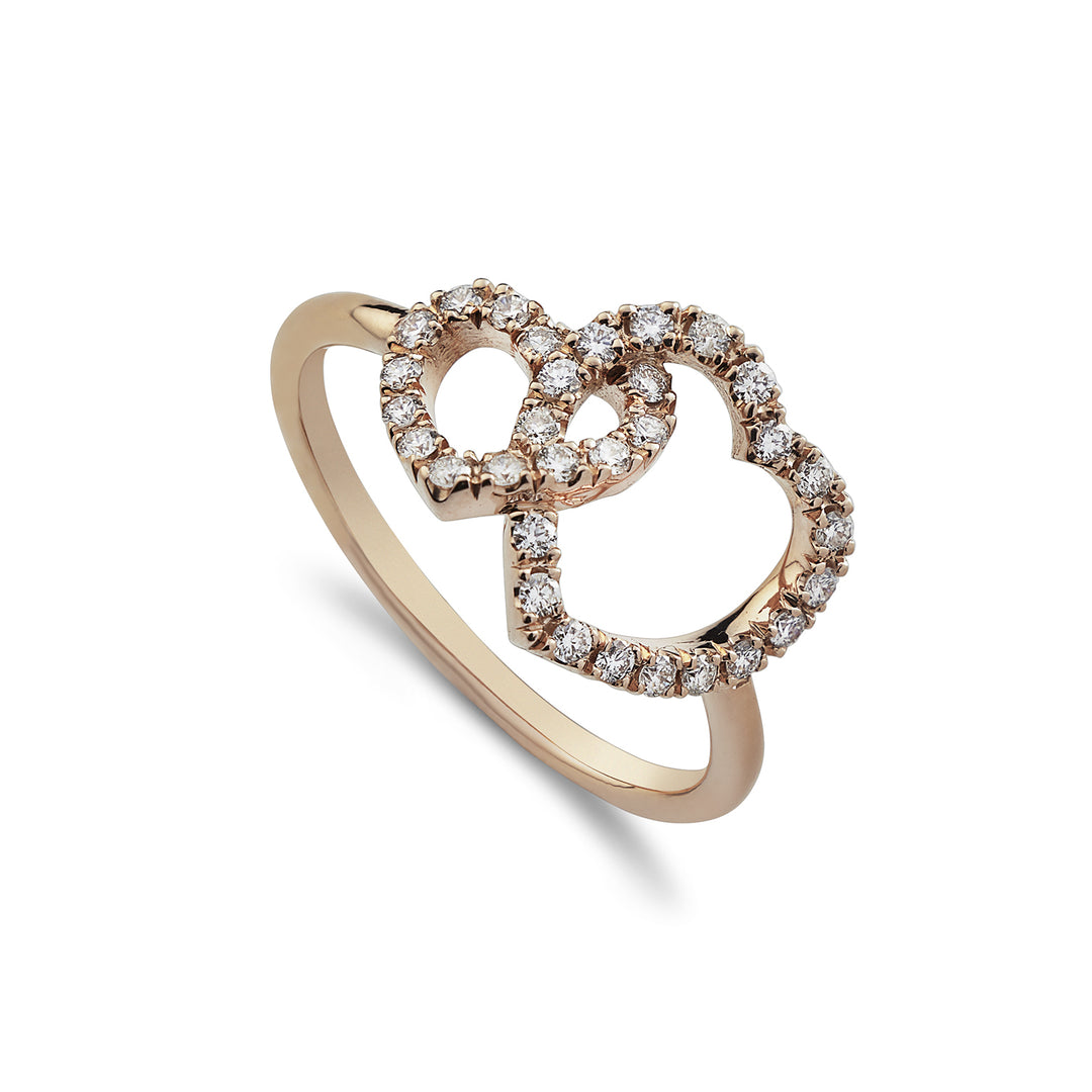 Golay ring hou van mij twee verslaafd harten en diamanten AFCU014DI-22238110053