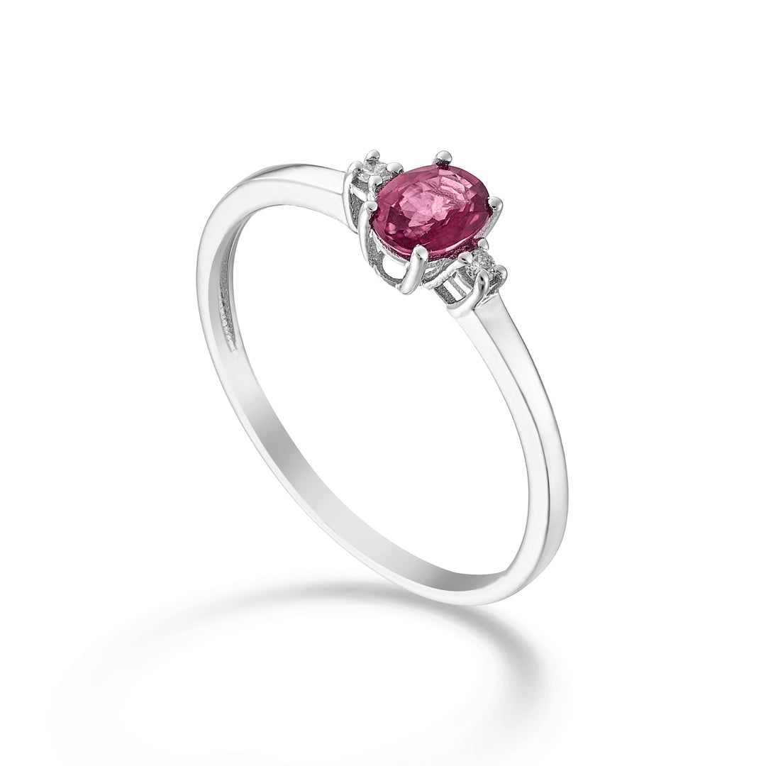 Nihama an 9k ruby ​​n. oval 5x4 ct.0.40 diam. 0.02 ct NA5191R4RBN