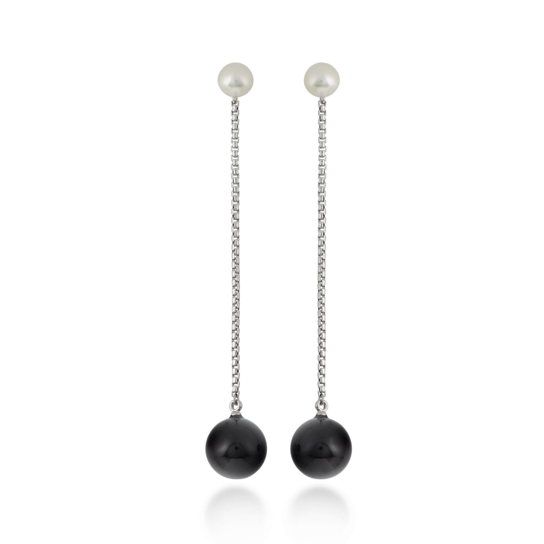Nihama oder ag925 fw bot 7,5/8 schwarzes Onyx-Agglomerat 10 mm NO7635A4ONICE