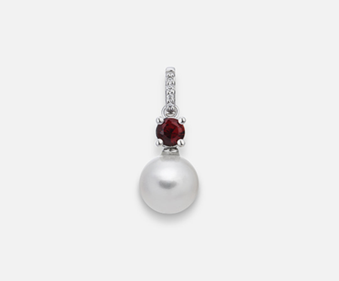 Mikiko Pe 18 Karat FW 7,5/8 runder Granat mm3,5 ct.0,22 Dia ct.0,015 MP0400O4FABI075