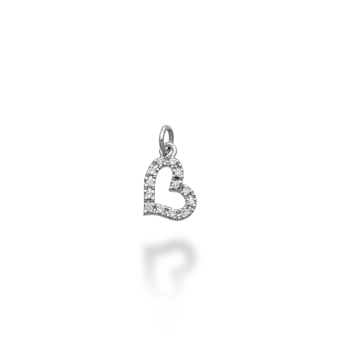 World Diamond Group petit pendentif coeur large 18 carats ct.0,06 g vs or blanc GPEN211DIO4