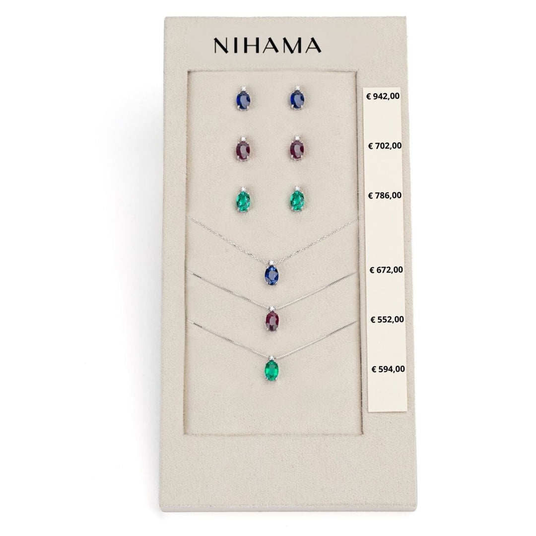 Nihama-Paket cl 5035 + oder 5024 9kt oval 7x5 Saphir, Rubin und Smaragd tr. N.LIGHTBOX.10-T9K
