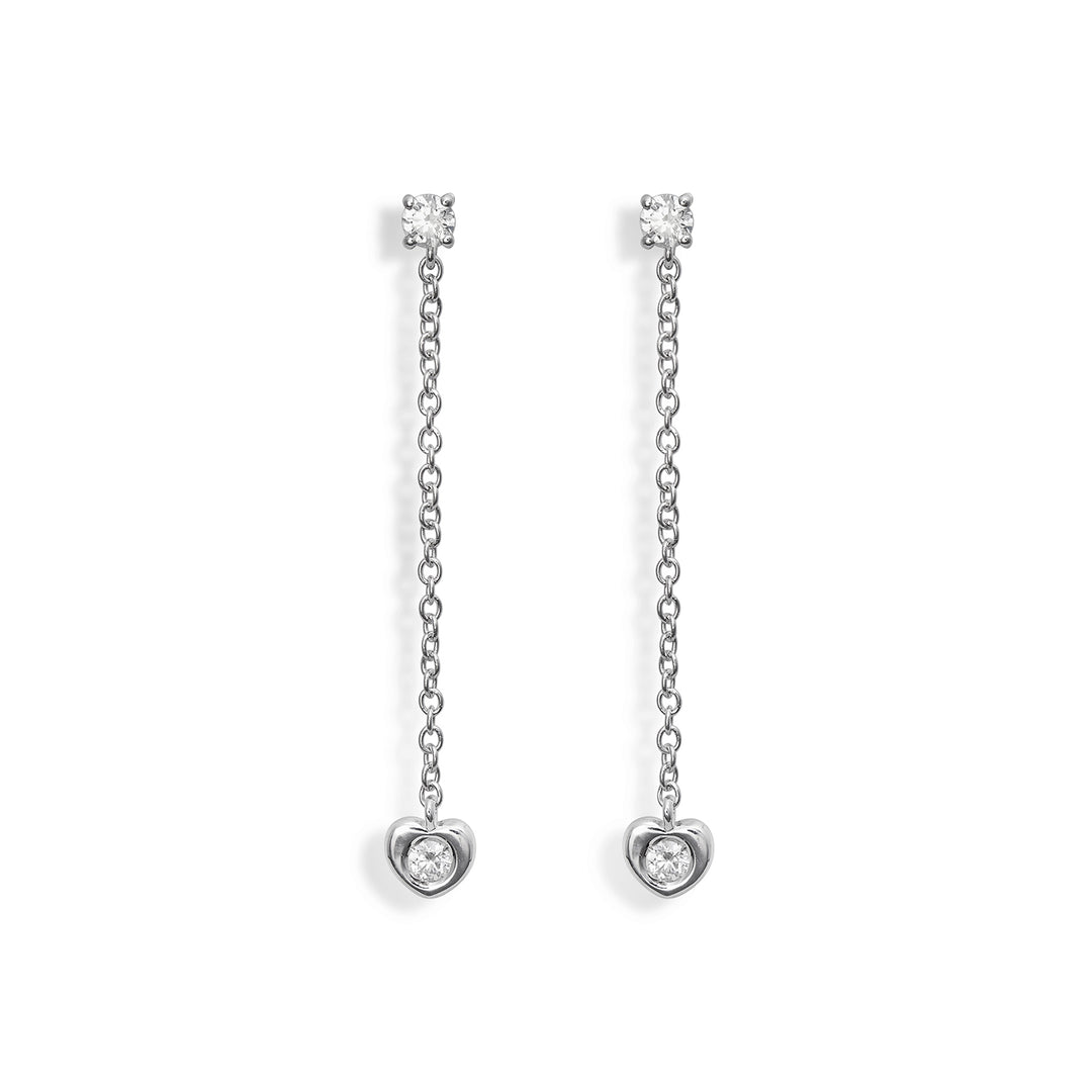 World Diamond Group of 18k 0,24 ct ketting met grote hartrand 3,3 cm wit GO5075O4BR024