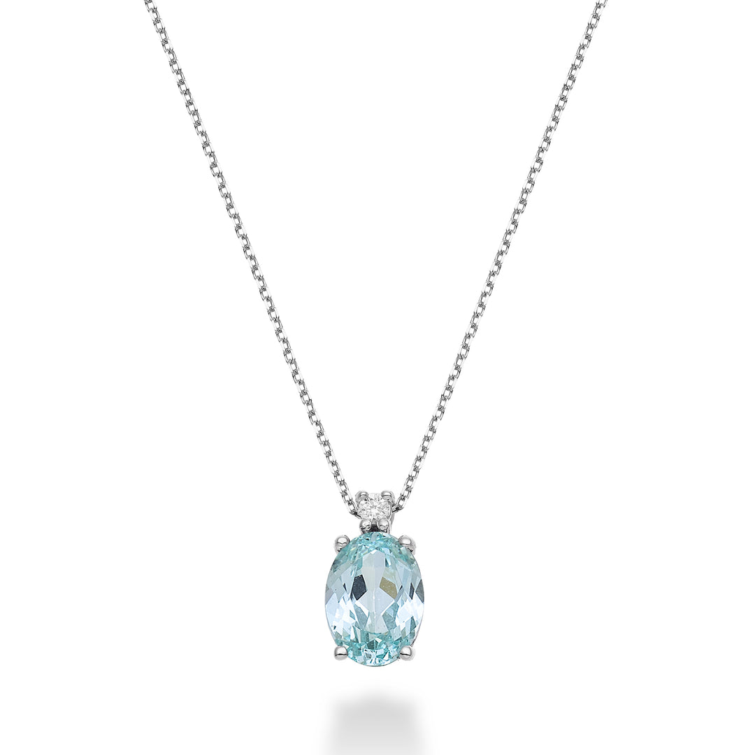 Nihama cl 18k oval paraiba tourmaline 8x6 ct.1,60 diam. ct.0,025 ND5036O4PAR