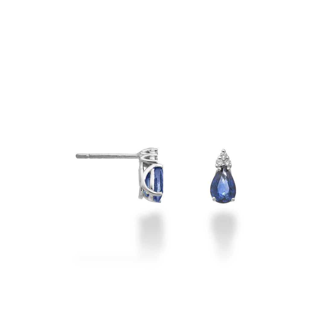 Mikiko ou goutte saphir 9k 6x4 et trois diamants MO5173R4ZFD
