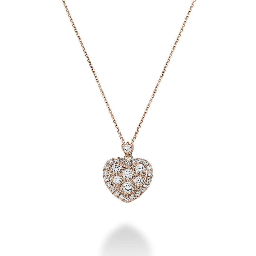 Tour de cou multistone en forme de coeur Golay or rose GMPC003DIR-23082110006