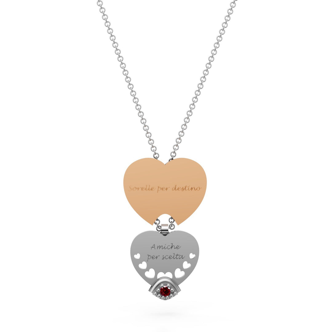 Golay Halskette mit glattem Herzanhänger, rosa, weiße Schublade GD683RURB-25162110216