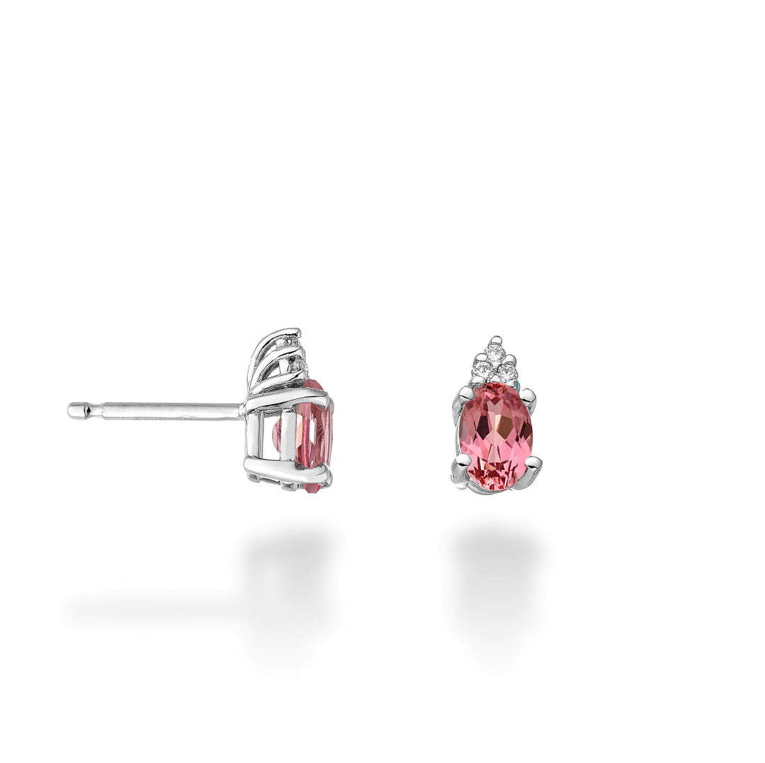 Mikiko oder 18 Karat ovaler rosa Saphir 7x5 ct. 1,60 Durchm. 0,09 MO5034O4ZFRP