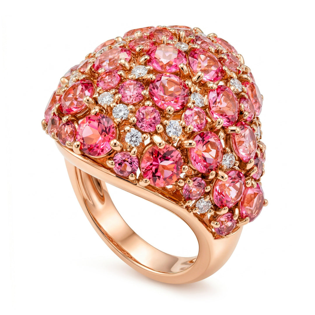 Golay-Pavé-Ring mit rosa Topas und Diamant APV010DITP-18082110029