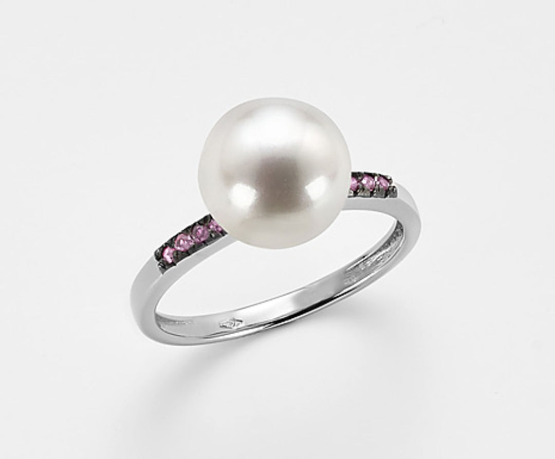 Nihama an 18k fw 9.5/10 saphirs roses 0.06 ct NA0798O7ZAFFROSA