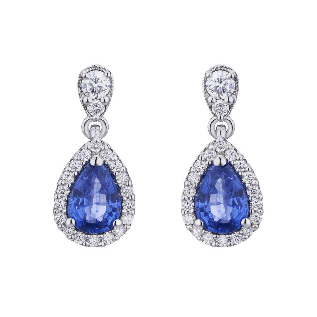 Golay blauwe saffier oorbel 6x4 en diamanten ORB300BS-20016110036