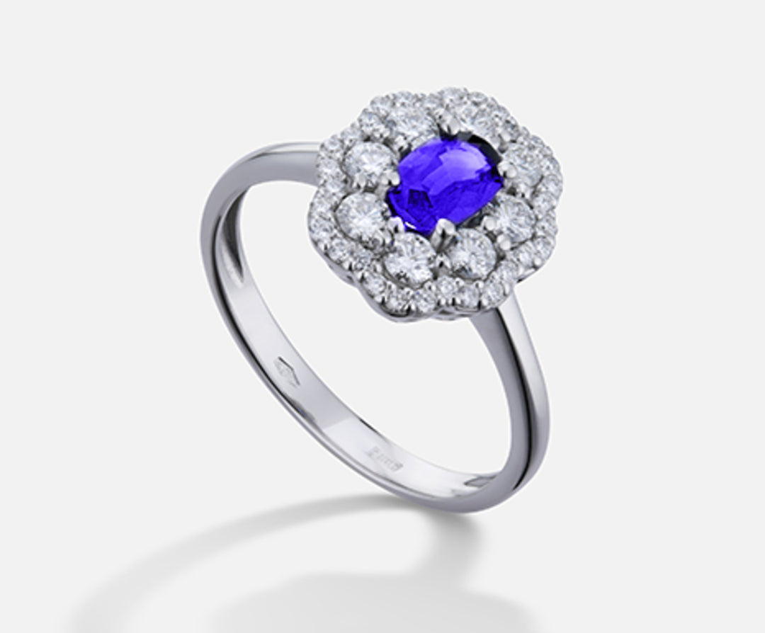 Mikiko ein 18k Tansanit n. Oval 6x4 ct.0,38 Durchmesser ct.0,63 MA5114O4TZN