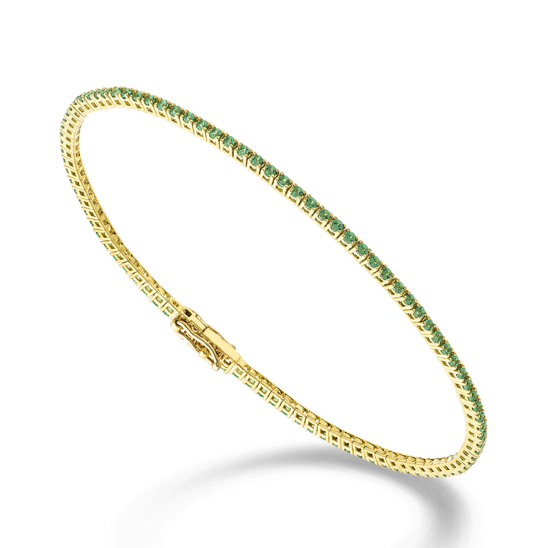 Nihama br tennis 18k smaragden ct. 0,95 cm.17,2 geel goud - 94 instellingen NBTF0011SMRO1
