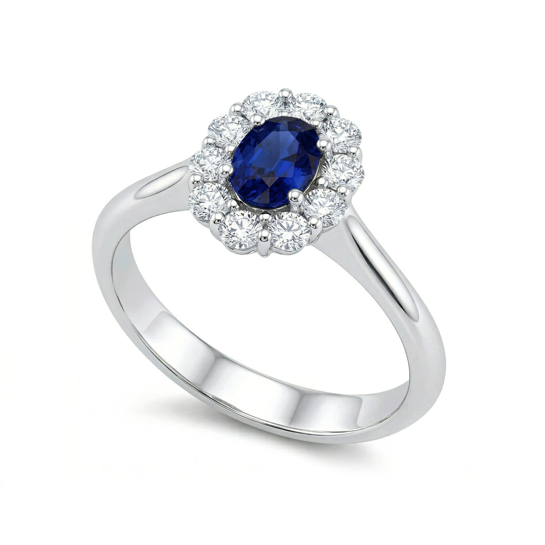 Golay oval sapphire ring 6x4 and diamonds ACL042DIZB-25143110289