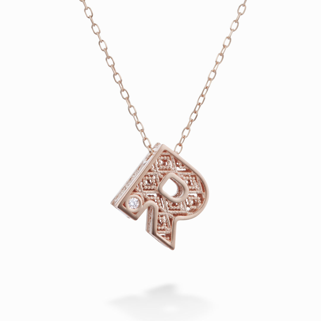 Nihama cl 18k Buchstabe R Roségold Durchm. ct.0,01 NDLETRO3