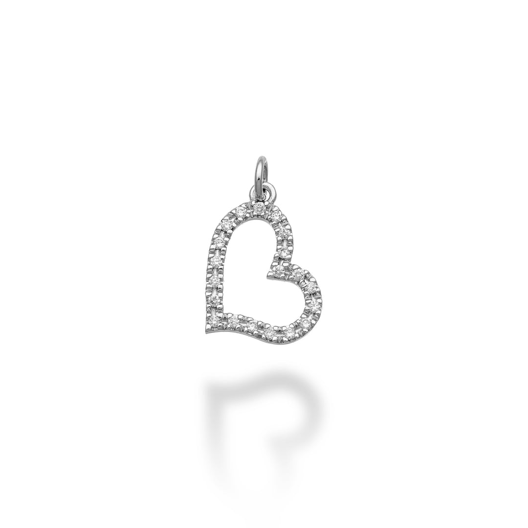 World Diamond Group hanger met groot hart, 18k ct, 0,11 g versus witgoud GPEN212DIO4