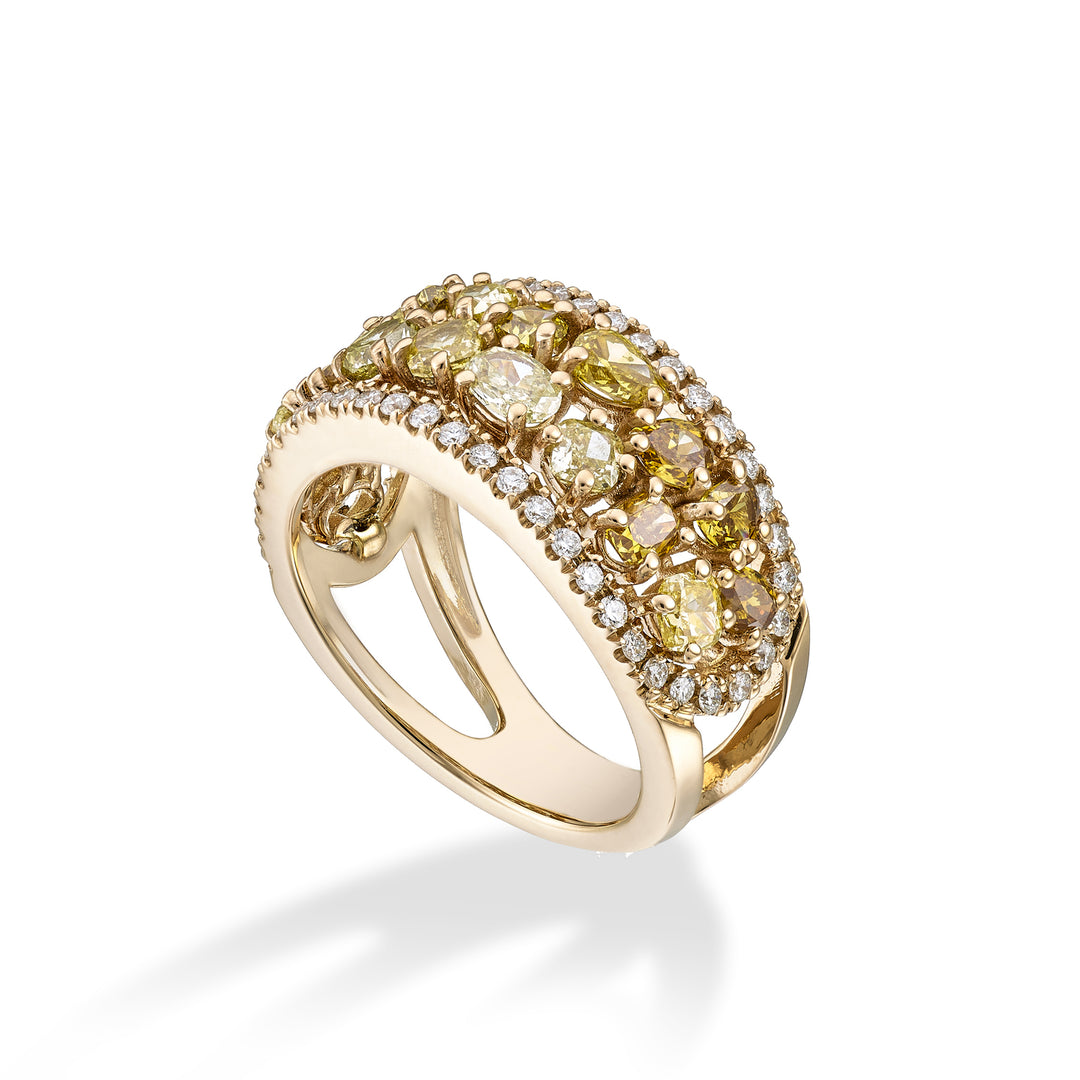 Bague bande Golay open pave&