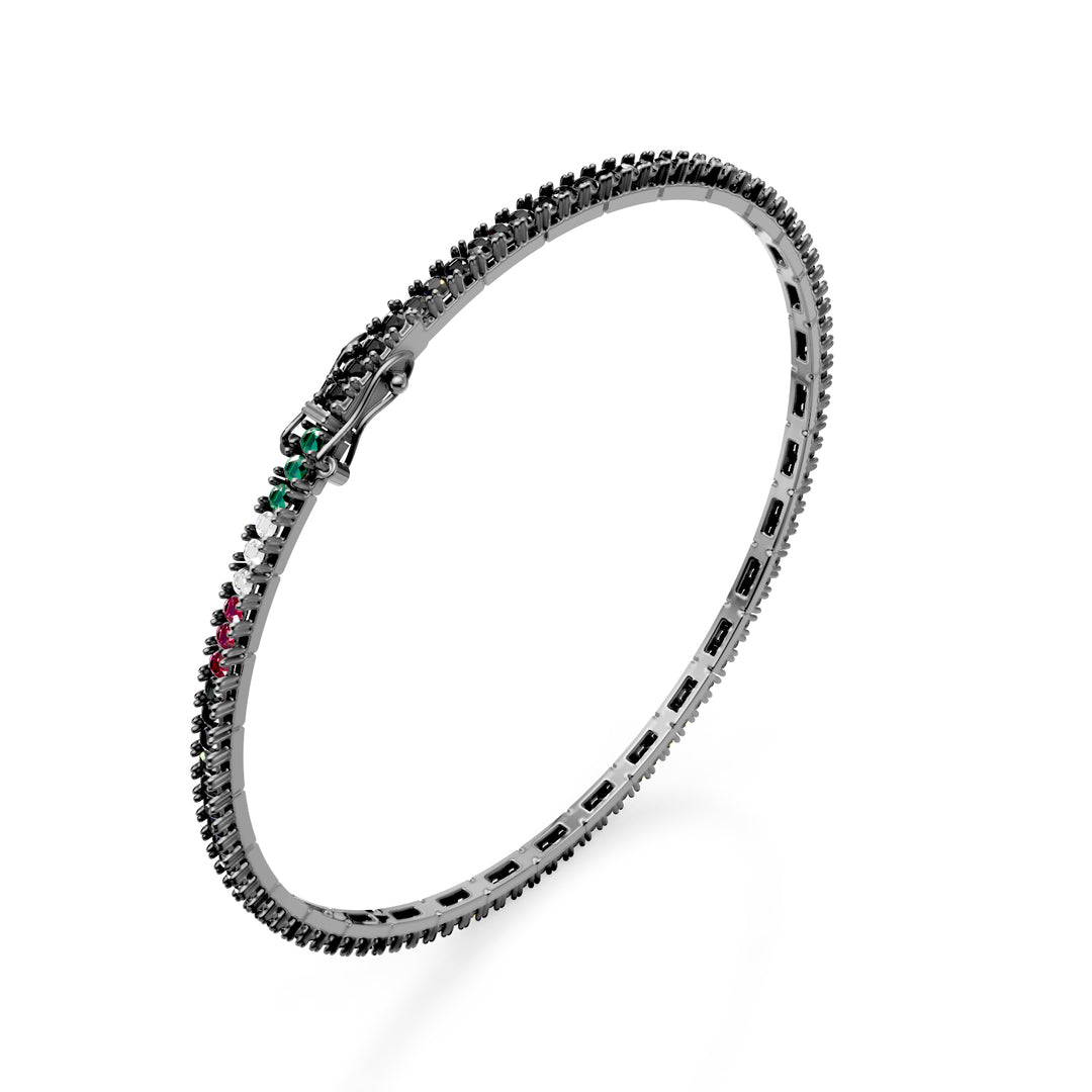 Golay segmentiertes Armband mit schwarzen Diamanten und Ita-Flagge BTL577BKIT0014-195-24317110074