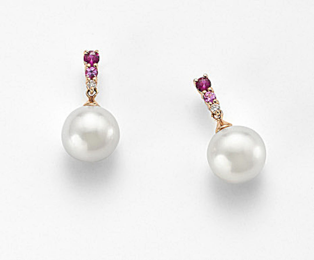 Mikiko of 18k fw 9/9,5 diam. 0,03 ct roze saffier 0,09 ct robijn 0,17 ct MO1349O3FABI090