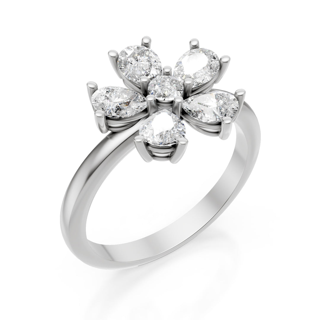 Golay flower ring five drops diamond 0.20ct white AMP568D020B-24303110055