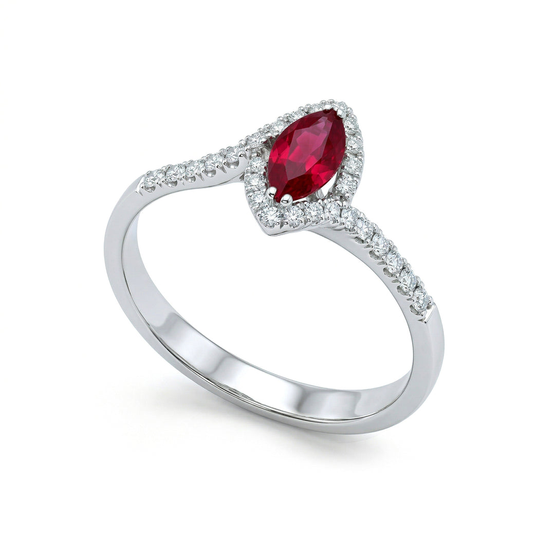 Golay marquise ruby ring 7x3 with contour ACLC029WDIRU-22167110094