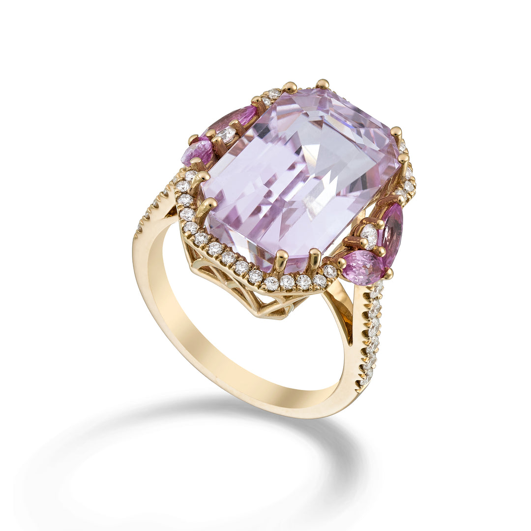 World Diamond Group kunzite ring oct 16x11, marq. z.pink and diamonds APU494DZPKZ1611-24192110023