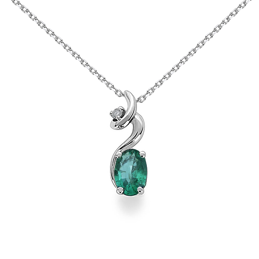 Nihama cl 18k émeraude n. ovale 6x4 ct.0,50 diam. ct.0,01 ND5024O4SMN050