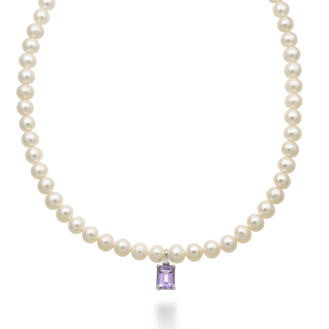Mikiko cl 18k fw 5,5/6 amethist okt. 6x8 ct. 1,30 diam. Veerring van 0,02 ct MC1575O4AMET55