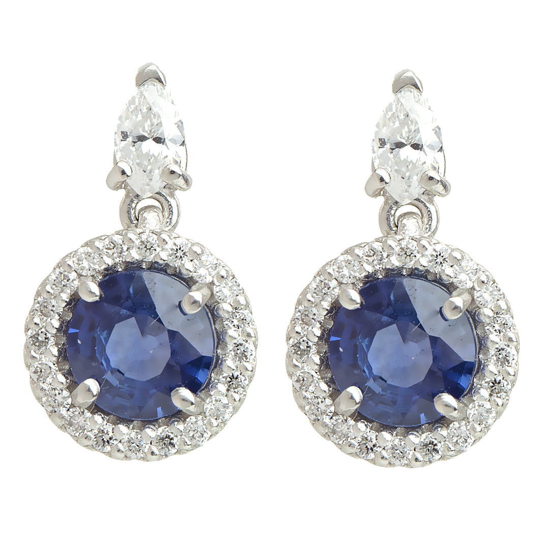 Golay diamanten oorbel met ronde saffier ORB100BS-13205110008
