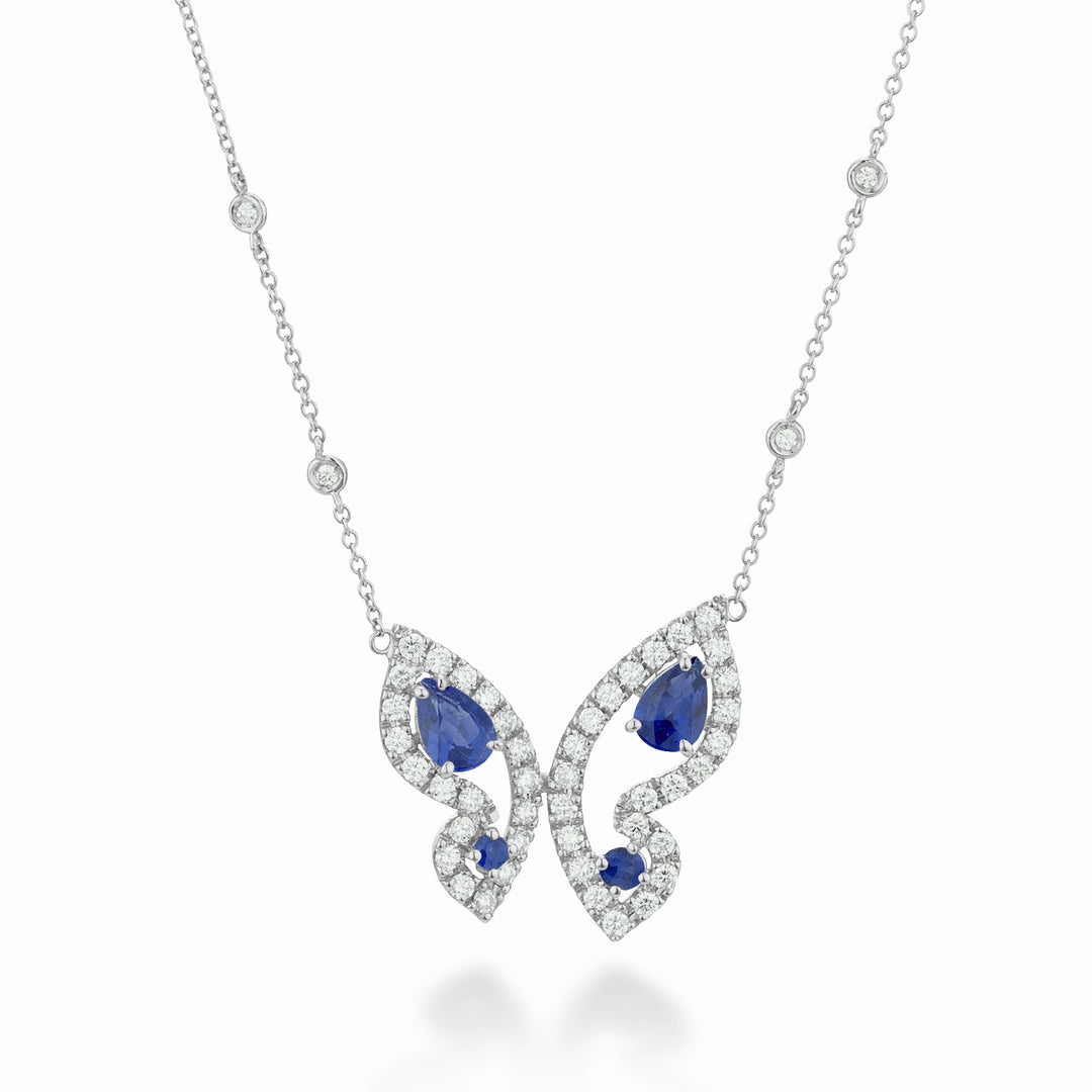 Golay grote mariposa choker met saffieren en diamanten GFFA008DIZB-22259110052