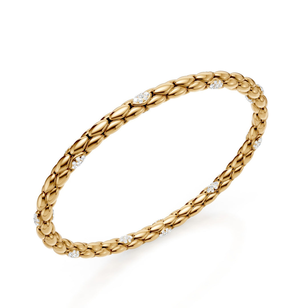 Golay-armband in 9kt geelgoud, met 10 pavette-inzetstukken, visgraatschakel, 17 cm GBR032E10R1DI-170