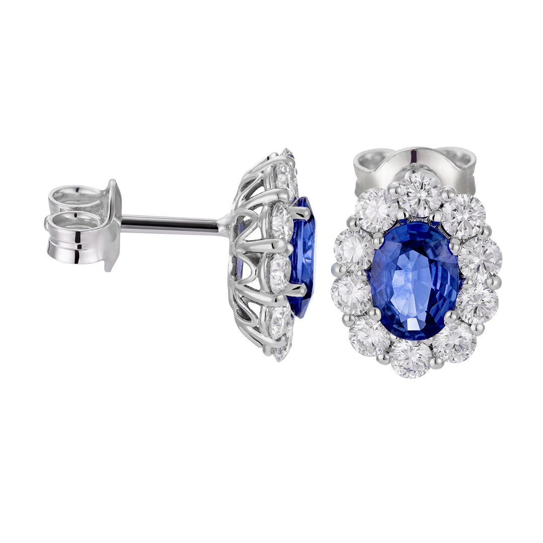 Golay ovale Saphirohrringe 7x5 und Diamanten OCL045DIZB-22034110048