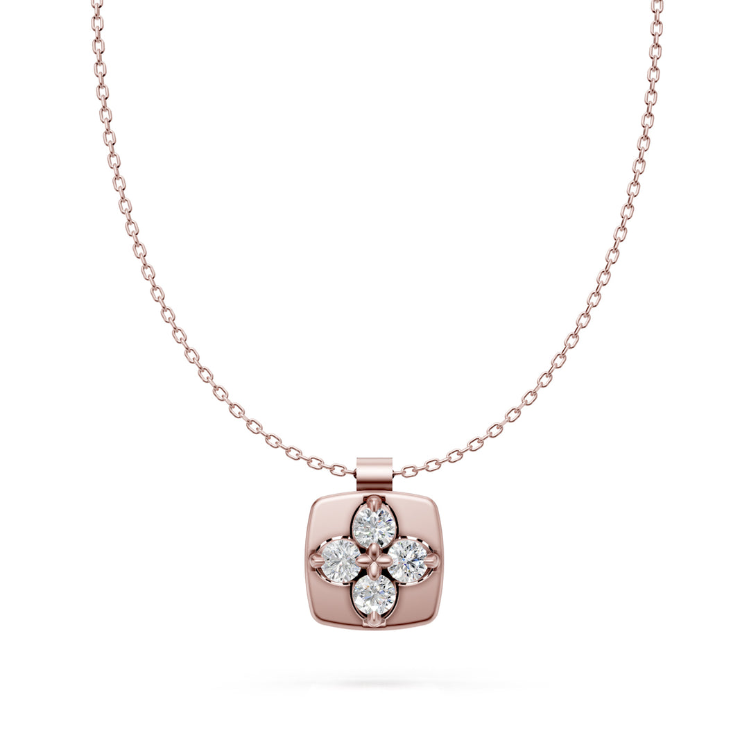 Collier fleur en satin Golay avec petits diamants blancs GMPFI01DI74SR-25036110108