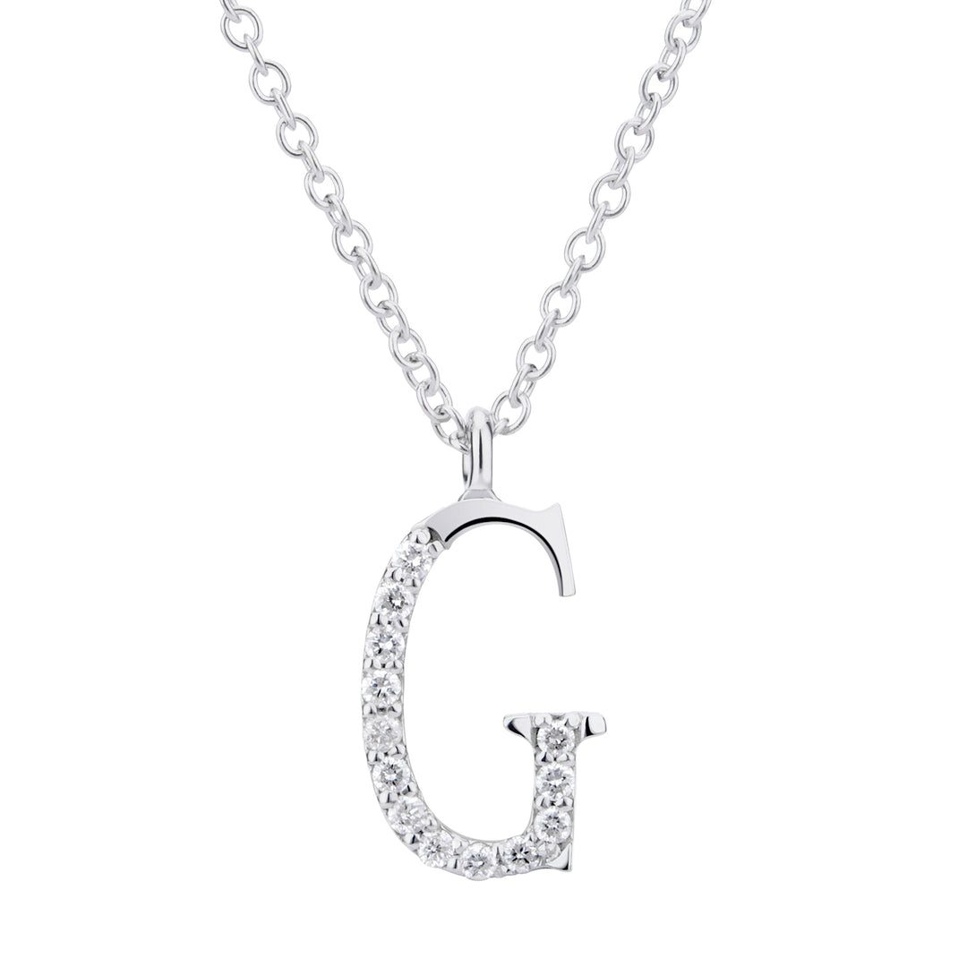 Golay cl 18k letter g grote diam. 0,06 ct witgoud GDGFGO4