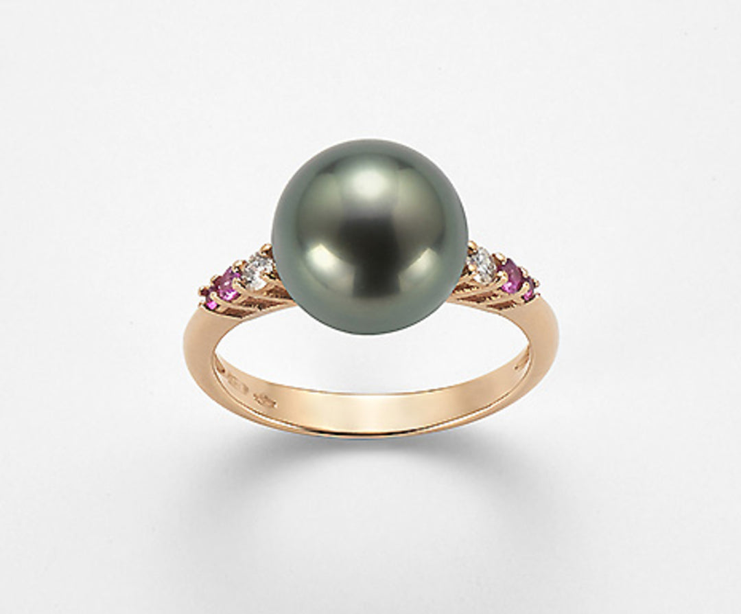 Mikiko en 18k sspb 10/11 diam 0,10 ct roze saffier 0,09 ct robijnen 0,04 ct MA0693O3SANE100