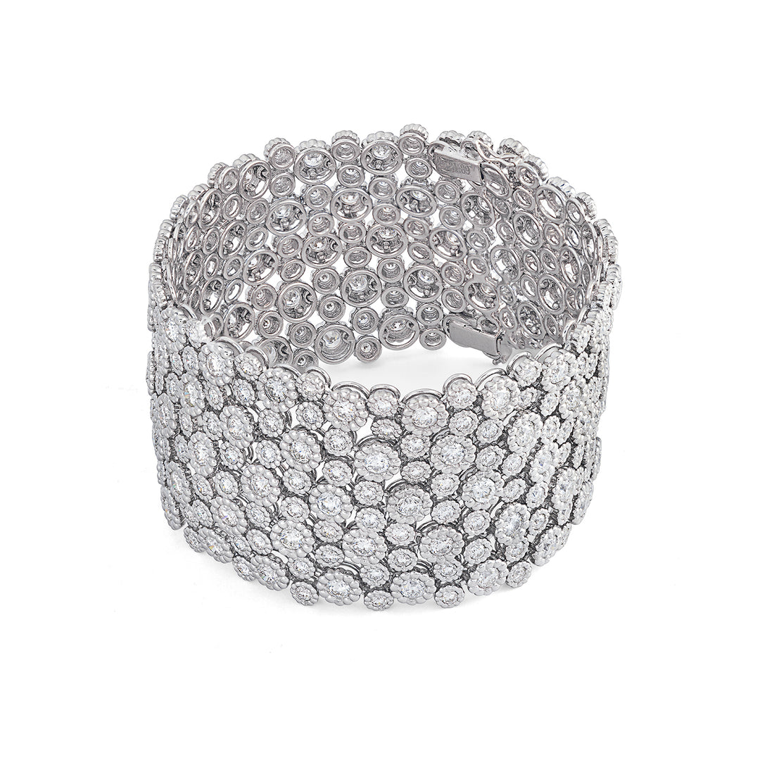 Bracelet cascade World Diamond Group 5 rangs en or blanc avec diamants BRDMB37BDB-17362110003