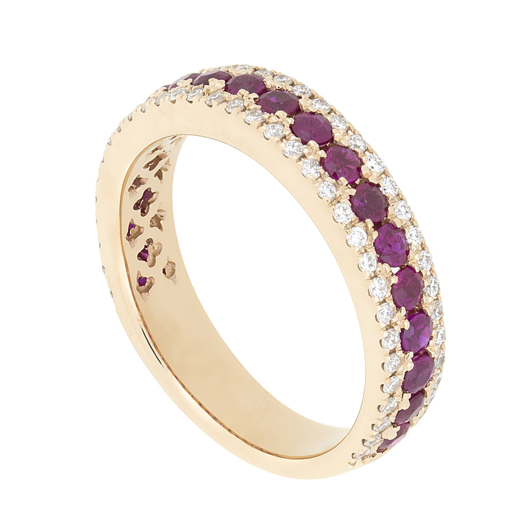 Bague demi-ronde Golay diamants et rubis AFMG002WDIRUR-16112110006
