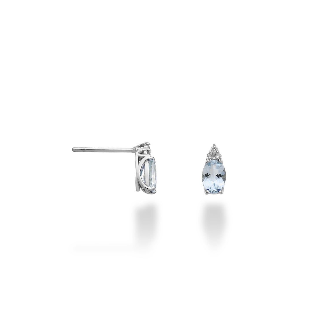 Nihama oder 18 Karat ovaler Aquamarin 6x4 und drei Diamanten NO5171O4AM