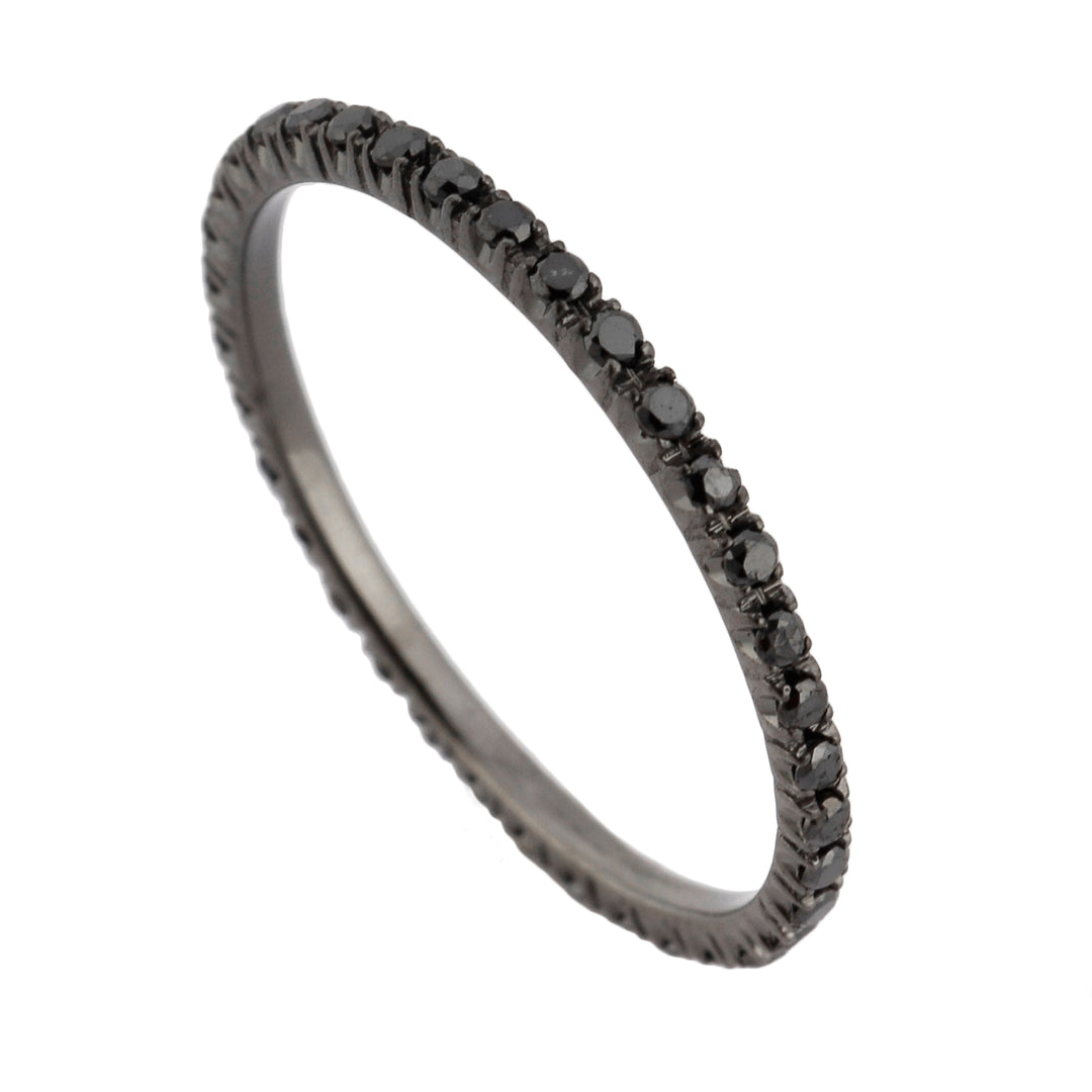 Golay lineaire zwarte diamanten vingerring AFP1050N-22283110108