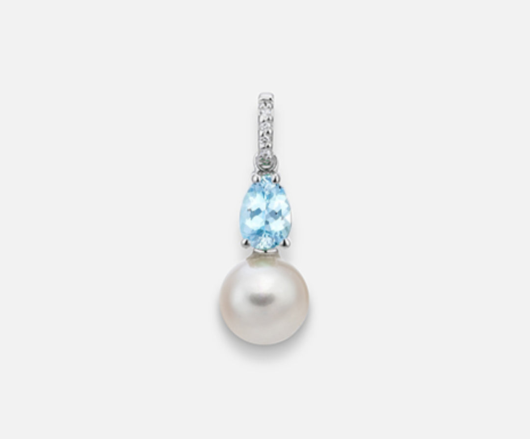 Mikiko pe 18k fw 7.5/8 aquamarijn druppel 6x4 ct.0.30 dia ct.0.015 MP0393O4FABI075-AM