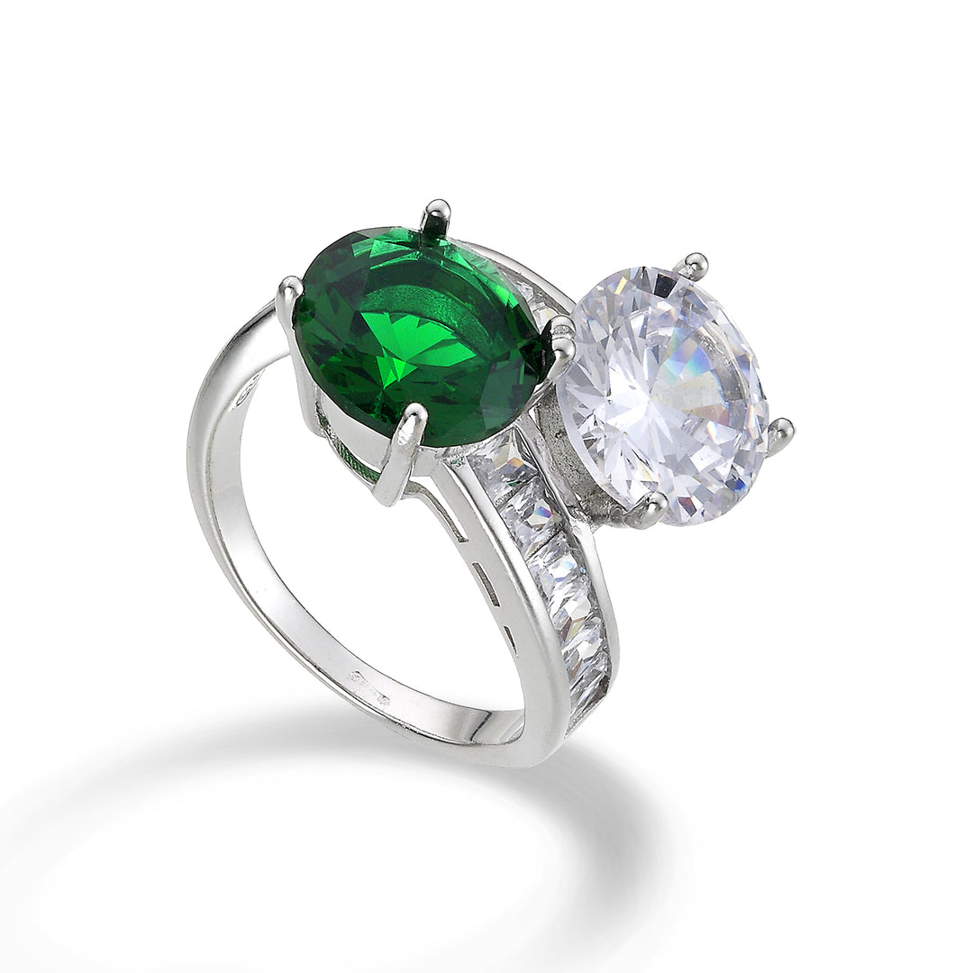 Mikiko een ag925 edelsteen swarovski wit en groen MA7191A4VERDE00