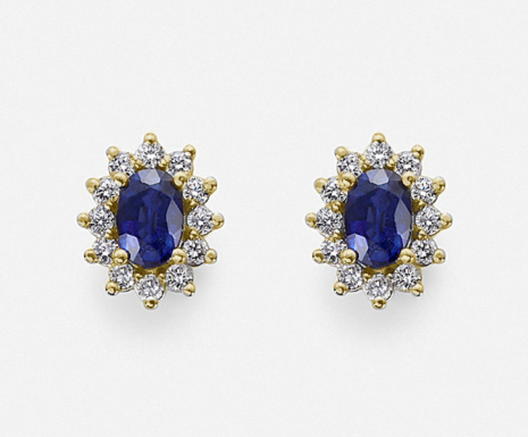 Nihama oder 18 Karat Saphir Nr. oval 6x4 ct.1,24 Durchm. 0,46 ct Gelbgold NO5030O1ZFN124