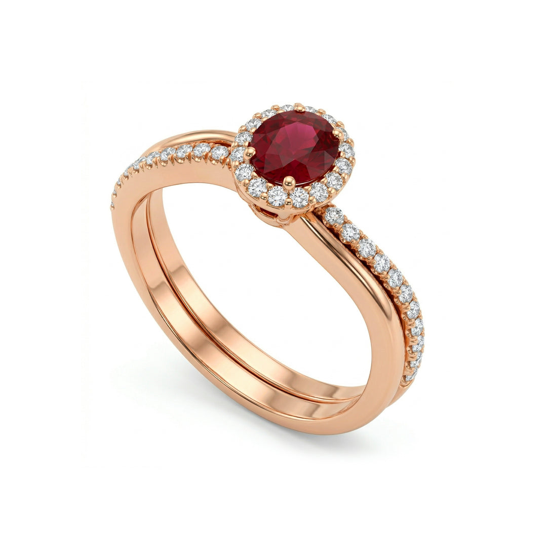 Bague rubis ovale Golay et contour + tige ACLC054DIRU3-22067110072