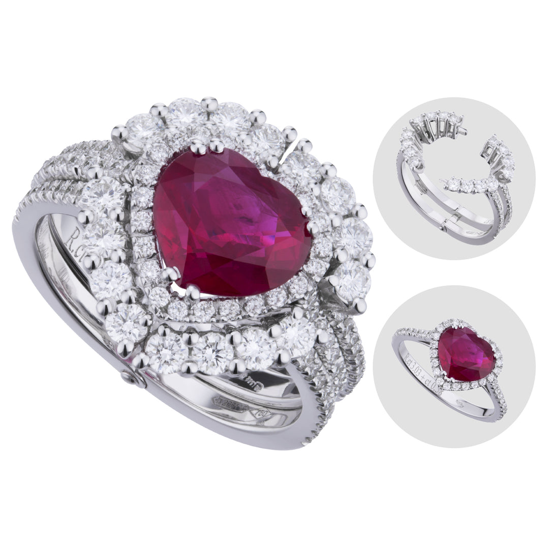 World Diamond Group Herz-Rubin- und Diamantring APU380DIRU-19357110001