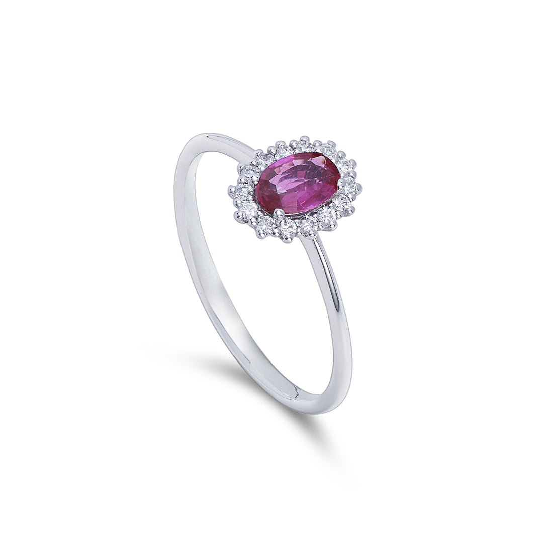 Nihama ein 9k Rubin n. oval 6x4 ct.0,40 Durchm. 0,13 ct NA5141R4RBN
