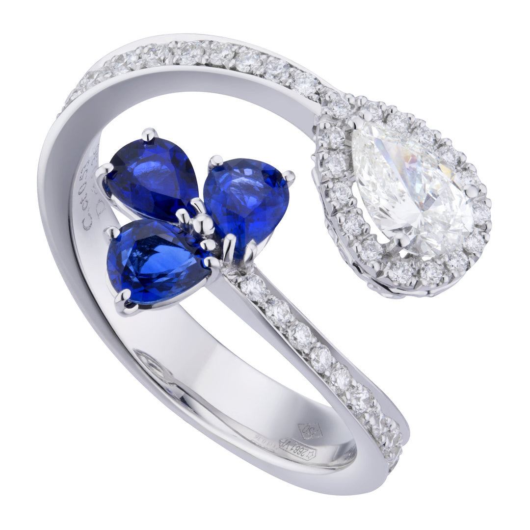 Golay diamanten en saffierring APU349DIZB-19249110033