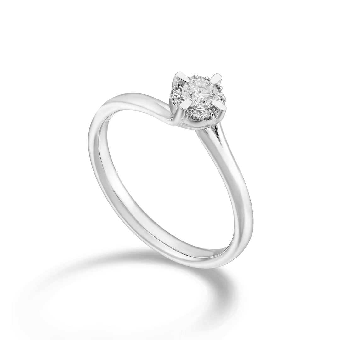 Solitärring der World Diamond Group, Durchmesser zwischen den Krappen, ca. 0,30 ct ASLC422DI30-24088110056