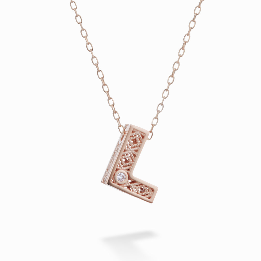 Mikiko cl 18k letter l roségoud diam. ct.0,01 MDLETLO3