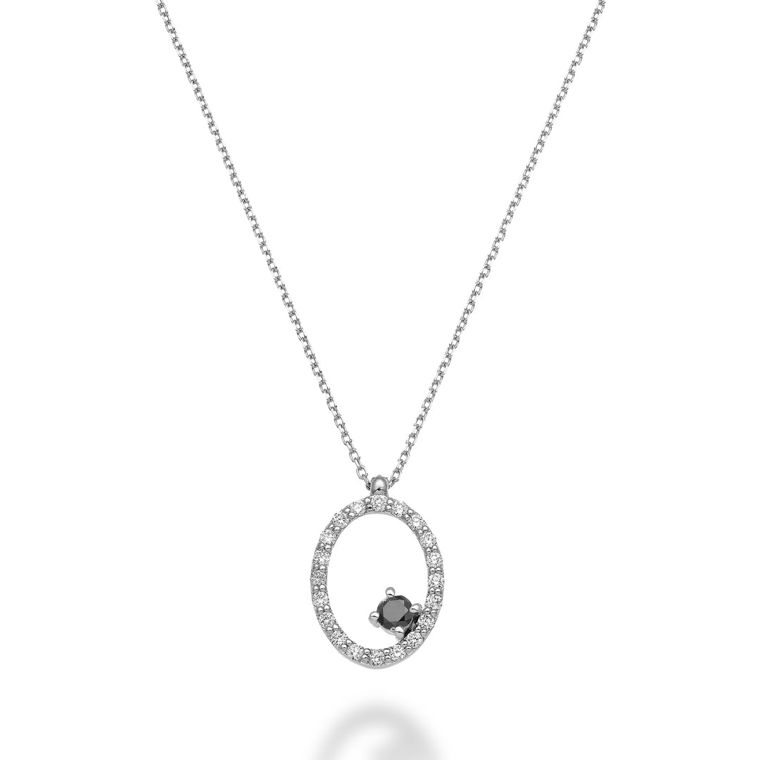 World Diamond Group cl 18k "ovale" zwarte diamant 0,10 ct diam. ct.0,15 GD5156O4BK025