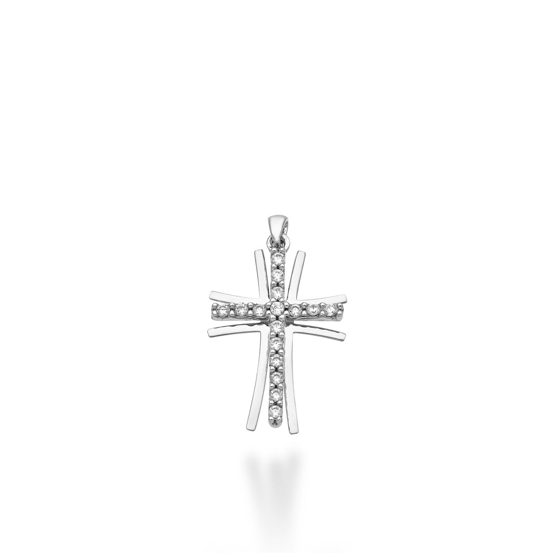 Nihama pe 18k 0.15 ct white gold cross 1.7 cm NP5020O4BR015